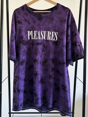 PLEASURES Purple Tie Dye Graphic Tee XL